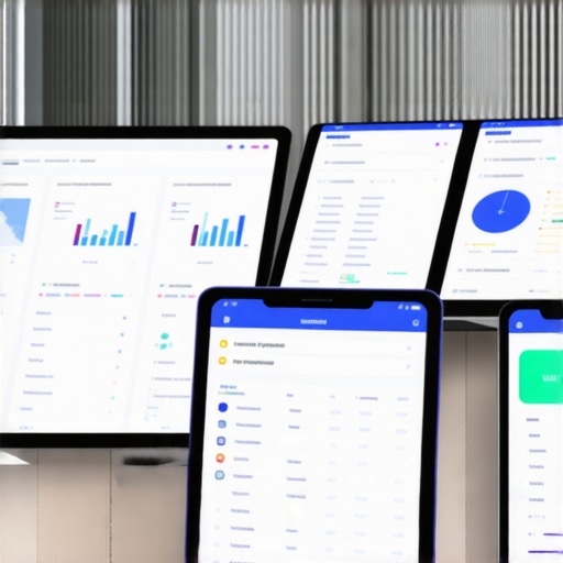 Construction team using tablets and software for permit and estimate management