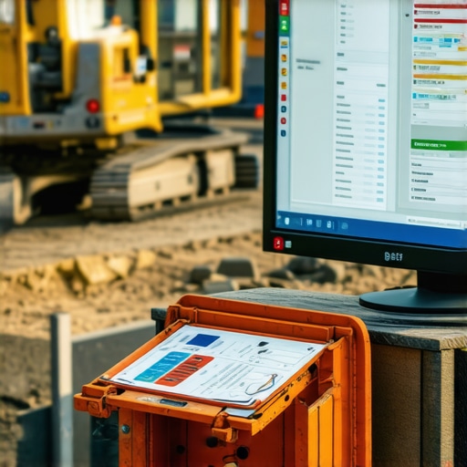 Effective Construction Project Management Tools Construction manager using project management software on a tablet at a busy construction site.