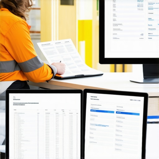 Team reviewing construction estimates and plans at a site.