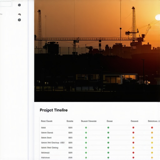 A comprehensive digital dashboard showing project progress, costs, and permit status for a home build