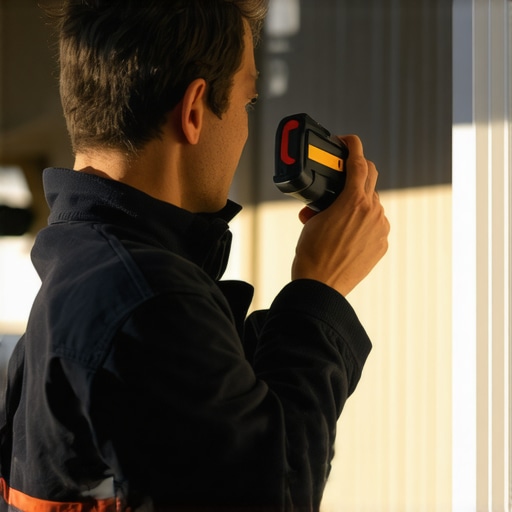 Person inspecting house walls with thermal camera to detect hidden problems, illustrating proactive home maintenance.