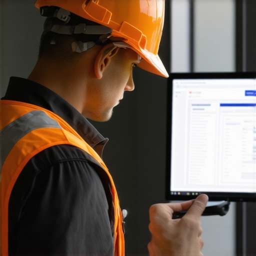 A collection of construction tools and digital software used for project management