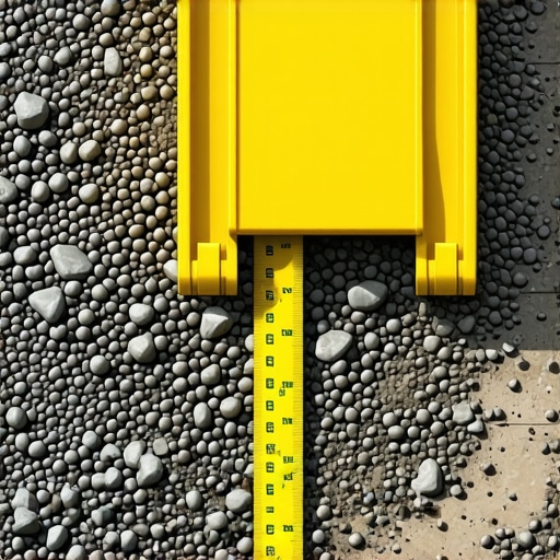 Person measuring gravel area and converting measurements to cubic yards
