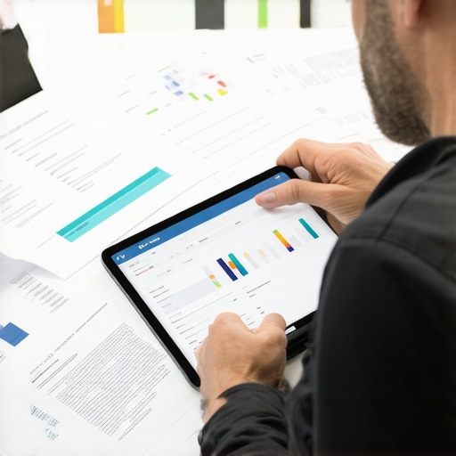 Comparison of Construction Quotes for Project Accuracy Person reviewing multiple construction quotes on a tablet to verify subcontractor rates