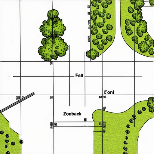 A detailed land survey map highlighting property boundaries, setbacks, and easements.