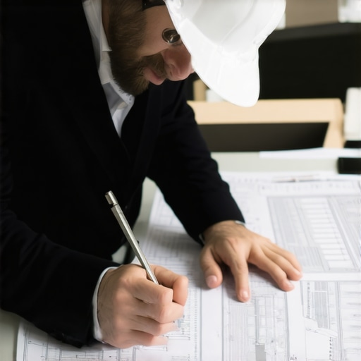 Engineer examining blueprints and load diagrams on a computer