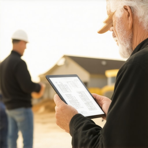 Homeowner and contractor reviewing structural load calculations.