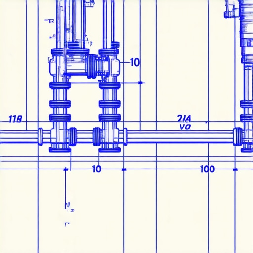 Detailed blueprint showing plumbing vent pipes with annotations for height and positioning