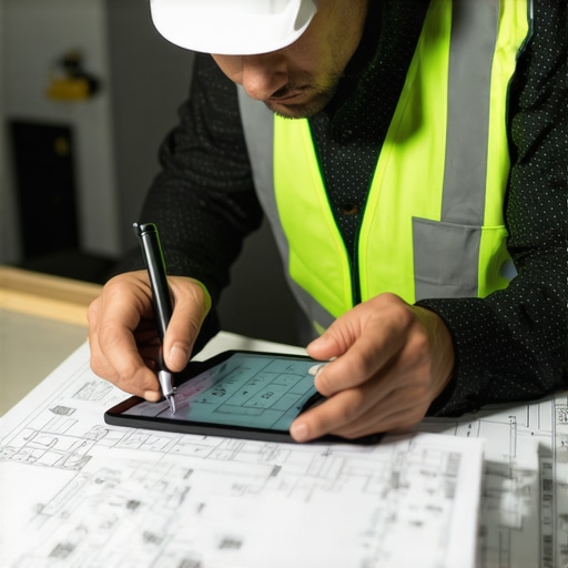 Verifying Green Tax Credits in Construction Construction expert reviewing green tax credit documentation and plans