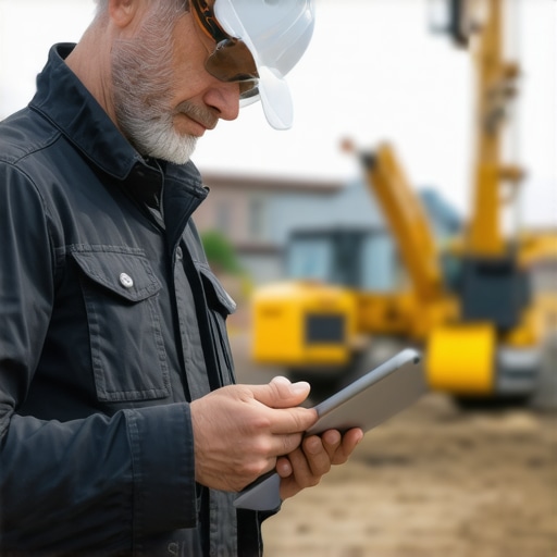 Construction Manager Using Digital Tools on Site Construction manager inspecting building systems with a tablet at a construction site.