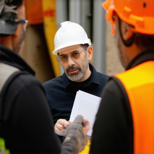 Homeowner discussing fire-rated siding options with builder