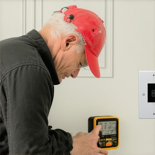 Home Inspection Tools in Use Homeowner conducting foundation maintenance with digital tools in a backyard