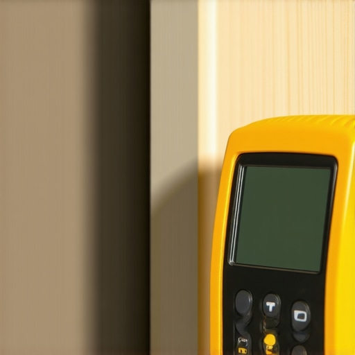 Home Maintenance Tools A homeowner using a moisture meter to check wall moisture levels
