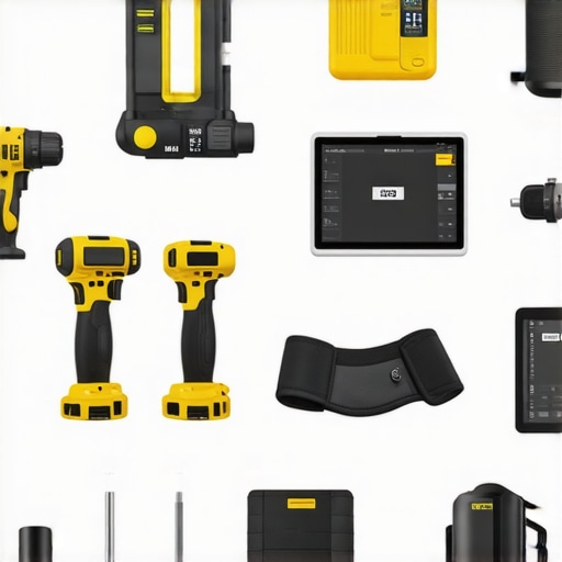Key Construction Tools for Success Illustration of essential modern construction equipment and software used for project management and maintenance