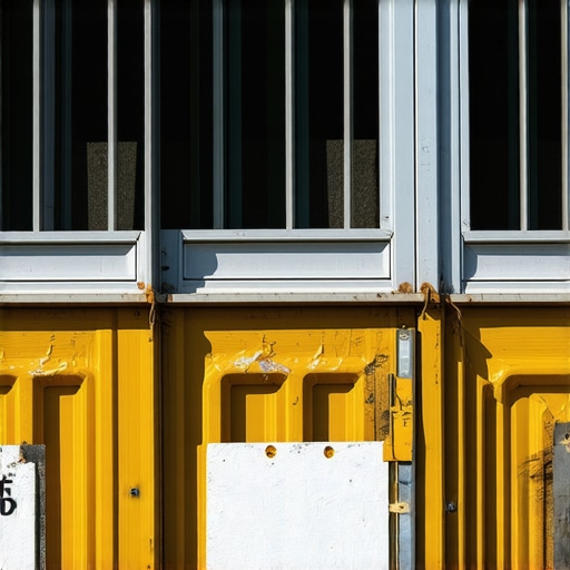 A worker measuring wood and metal materials on a demolition site for salvage evaluation.