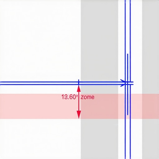 A detailed diagram illustrating how to measure the distance from utility poles to a driveway construction zone.