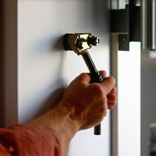 Grounding rod connected to electrical panel showing correct setup.