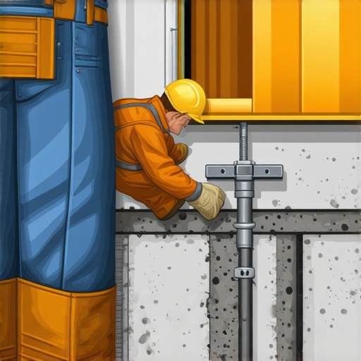 Builder installing seismic anchors to ensure earthquake resistance in construction