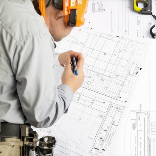 Site Evaluation for Construction Projects Construction professional examining site conditions including soil and utilities for accurate planning.