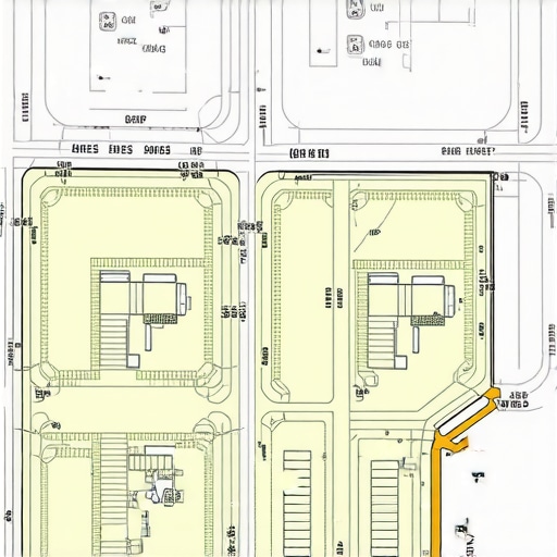 A person reviewing a detailed property site plan with zoning overlays.
