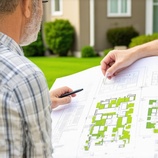 Illustration of two people discussing property maps for shared driveway agreement