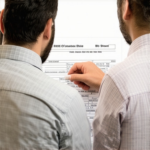 Person reviewing detailed roofing bid with contractor