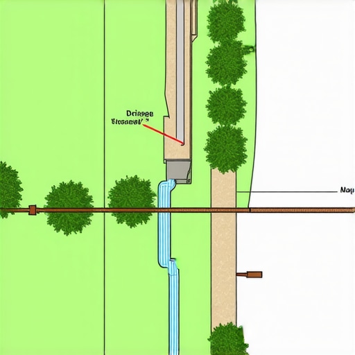 A person drawing a drainage plan on paper with water flow and pipe routes noted.
