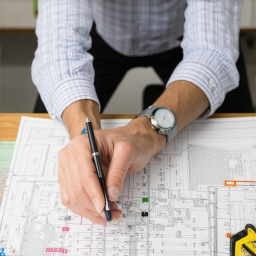 Interpreting a Property Survey for Accurate Site Planning Person analyzing property lines on a survey map with measurement tools.