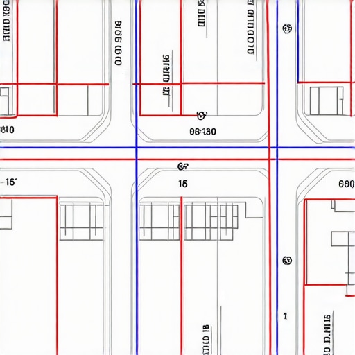 Illustration of underground utility lines mapped out in a residential yard
