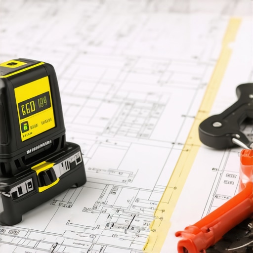 Precision Marking with Laser Level and Chalk Line Construction worker using laser level and chalk line to mark a foundation for accurate construction