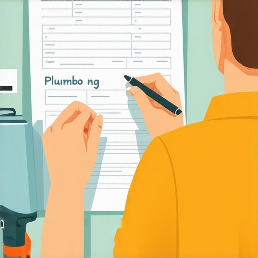 Homeowner discussing detailed plumbing estimate with contractor
