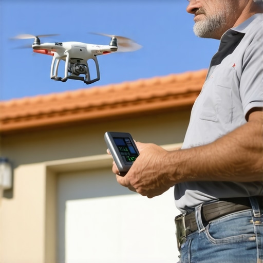 A person inspecting their property using advanced digital tools