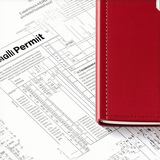 An engineer reviewing construction permit documents with blueprints and official forms